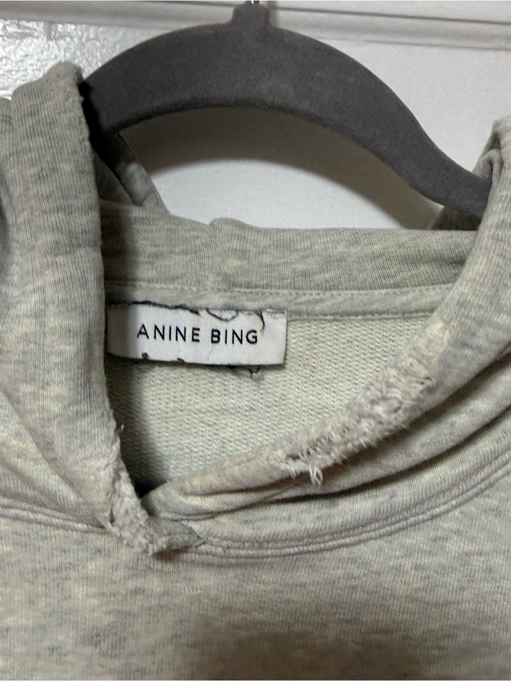 ANINE BING Harvey Signature Script Logo Hoodie Gray S - Picture 3 of 6